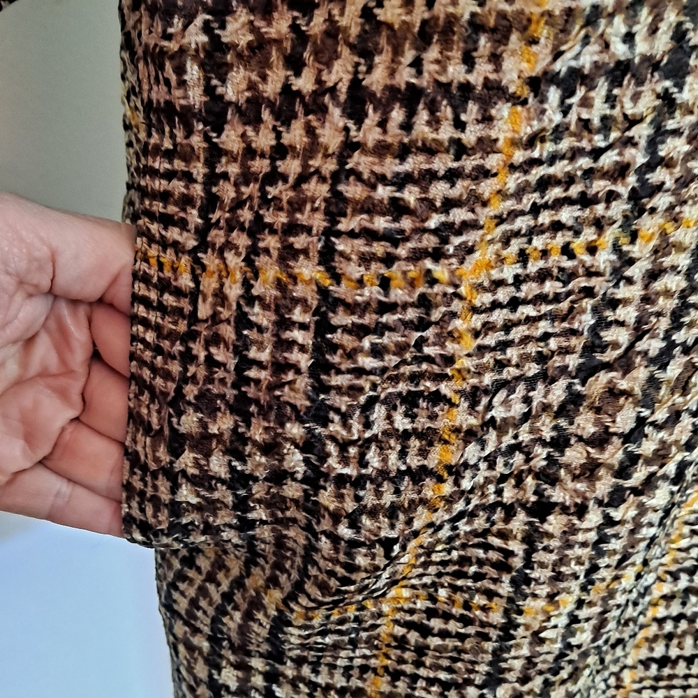 Celine Phoebe Philo Mini Dress Silk Lightweight Plaid Cream Black Brown - Picture 8 of 12